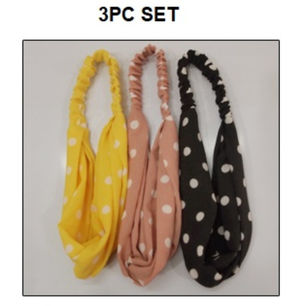 POLKA DOT HEADWRAP 3PC SET - Picture 3 of 5